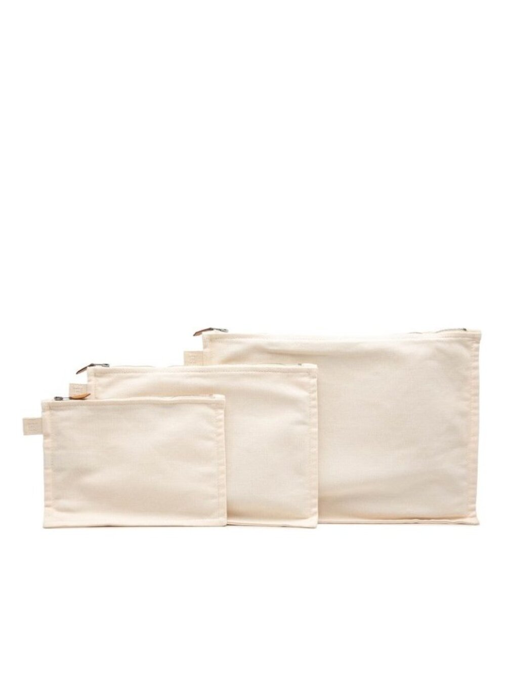 Hermes Bora Pouch Set Clutch Ivory Cotton